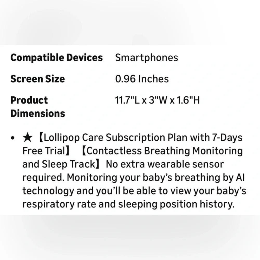 Lollipop smart Baby Monitor with true crying detection